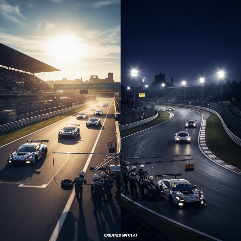 das ADAC RAVENOL 24h Rennen. 24 Stunden ununterbrochenes Rennen auf der legendären Nordschleife